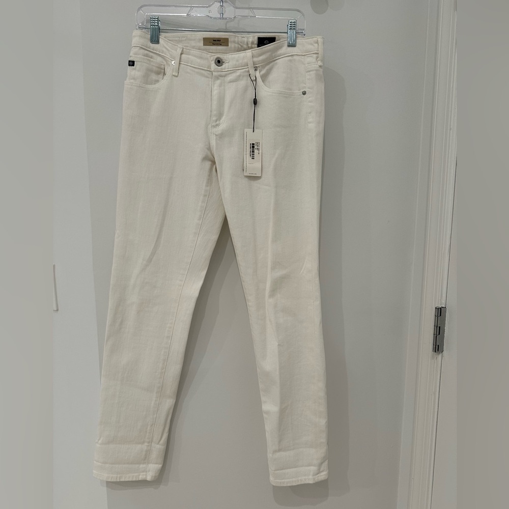 AG The Stilit White Cigarette Leg Jeans